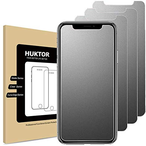 HUKTOR 3 pièces Mat Verre Trempé pour iPhone X/XS / 11pro Protection Écran Antireflets & Anti-Empreintes digitales Dureté 9H Résistant aux Rayures Protecteur Vitre pour X/XS/11pro,5.8”