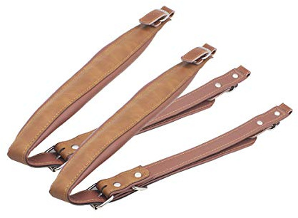 YUNNLEZT Accordion Straps,1Pair Soft PU Leather Accordion Shoulder Harness Strap with Adjustable Buckles for 16-120 Bass Accordions