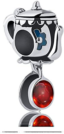 Tea Kettle Tea Pot Set Coffee Mug Cup 925 Sterling Silver Charm Bead For Pandora Style Charm Bracelets or Necklaces, Sterling Silver