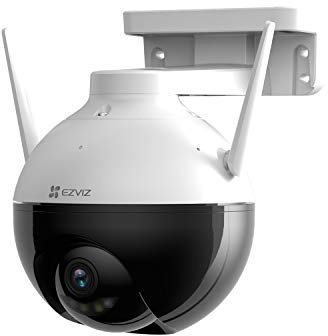 EZVIZ PTZ 360° CCTV Security WiFi Outdoor Camera, AI Human Detection, Auto-Tracking, 30M Color Night Vision, Home IP Camera Dome, 1080P FHD, Waterproof, Alexa Compatible, Cloud/SD Card Storage (C8C)
