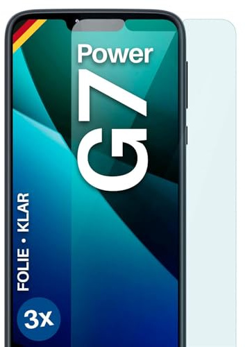 moex für Motorola Moto G7 Power Schutzfolie Displayschutz Folie Ultra-klar HD 0,2 mm kompatibel mit jeder Hülle, Anbringen ohne Blasen, Handyfolie Extra Kratzfest, FlexProtect 3 Stück