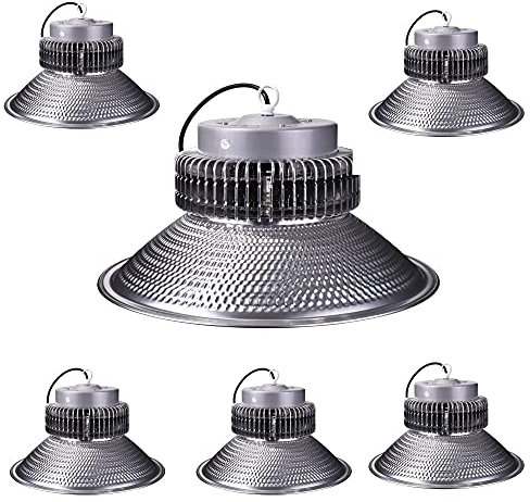 Jandei - Pack x 6 100W Lámpara Campana Led Industrial, 10.000 Lúmenes, Super Brillante, Luz Blanca Fría 6000K, Naves Industriales, Garaje, Fábrica, Taller, Tienda, Gimnasio, Granero