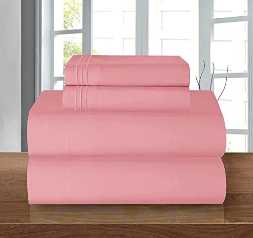 Elegant Comfort Lujoso Juego de Ropa de Cama Suave y Acogedor de 4 Piezas Estilo Egipcio, hotelera, 1500 Hilos, Resistente a Arrugas, sábana Bajera elástica en Todo el Contorno,
