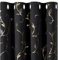 BUHUA Verdunklungsvorhänge mit Ösen, Blickdichte Vorhänge Kurz, Fenster Gardienen 2-Set Thermovorhang Verdunkelung für Schlafzimmer, H 137 x B 117 cm, Schwarz