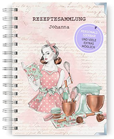 Feenstaub Rezeptbuch zum selber schreiben mit Inhaltsverzeichnis, personalisiert mit Name & Spruch A5 Kochbuch zum selber ausfüllen, Rezeptsammlung, personalisiertes Kochbuch, Rezeptbuch mit Vorlage