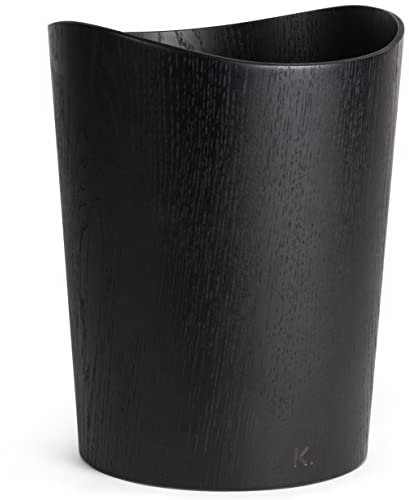 Kazai. Papelera Oficina Madera Auténtica Börje | Cubo Madera para Oficina, Habitación Infantil, Dormitorio y más | 9 litros | Roble Negro