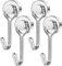 Magnetic Hooks, 4 Pack 30 lb+ Swivel Swing Neodymium Magnet Hooks for Fridge, Magnet with Hook, Strong Magnetic Hook for Hanging, Ceiling, Workplace, Garage, Kitchen, Camping Van