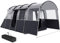 Outsunny 8-Person Camping Tent, 3000mm Waterproof Family Tent w/Bedroom, Living Room, Porch and Sewn-in Groundsheet, Tunnel Design, 4 Large Windows, Top Hook, Portable with Carry Bag, Dark Grey