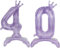 DIWULI Palloncini Compleanno Numero 40 XL Viola Verticale