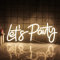Wanxing Lets Party Leuchtreklame Let's Party LED-Schild Dimmbare Neonlichter Neon-Dekorationen für Party, Geburtstagsfeier, Hochzeit, Junggesellinnenabschied, Schlafzimmer-Wanddekoration (Warmweiß)