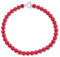 Bling Jewelry Collana di perle rotonde in calcite rossa classica semplice liscia occidentale da 10MM per donne adolescenti con chiusura placcata in argento da 19 pollici.