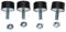 vhbw 4X Vibrationsdämpfer für Schweißgerät, Luftkompressor, Wasserpumpe, Benzinmotor u.a. - Universal Gummipuffer inkl. Muttern, M8 Gewinde