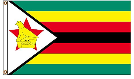 PinkDisplay Drapeau de l'Afrique (Zimbabwe) 90 x 150 cm avec œillets en couleur et coutures doubles