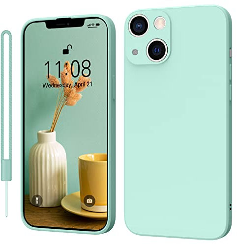 KPPIT Compatible with iPhone 14 Plus case,Silicone Case,Ultra Slim Soft Gel Anti-Scratch,Microfiber Lining,Rubber Shockproof Case Cover iPhone 14 Plus 6.7 inch, Light Cyan