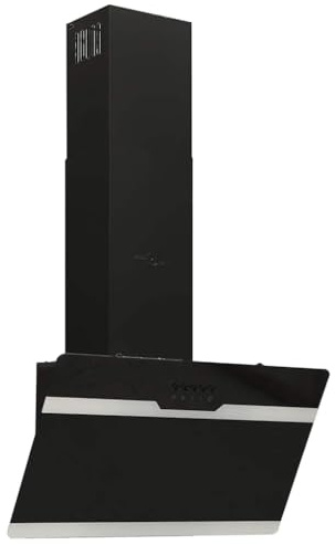 vidaXL Dunstabzugshaube 60 cm Stahl und Hartglas Schwarz