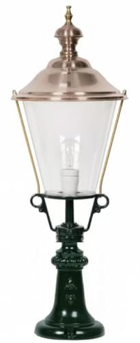 Casa Padrino Jugendstil Garten Stehleuchte Grün/Kupfer Ø 29 x H. 87 cm - Gartenlaterne - Gartenleuchte - Nostalgische Garten Beleuchtung - Nostalgische Garten Leuchten