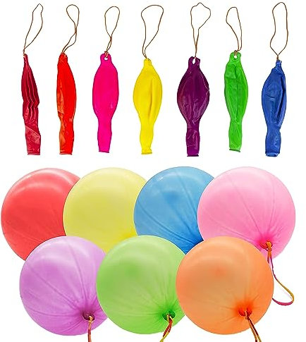 Weddecor Latex Punch Balloons with Elastic Band Large Balloon Decoration Party Bag Fillers, Kids Birthday Parties, Baby Functions, Wedding Décor, 12 Inches, 5pcs