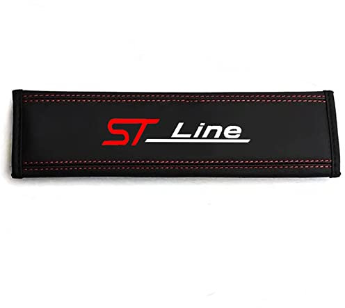 ZURBAA 2 pièces Voiture Protège Ceintures de Sécurité Coussin Cuir pour Ford St Line STLINE Mk3 Mk4 Focus Mustang GT Adultes et Enfants Accessoires,B