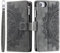 VEEMOS Wallet Case for iPhone SE 2022/2020, iPhone 7/8 Flower Flip Case Protective Leather Folio Book Phone Cover with Card Slots Kickstand Zipper Pocket - Grey