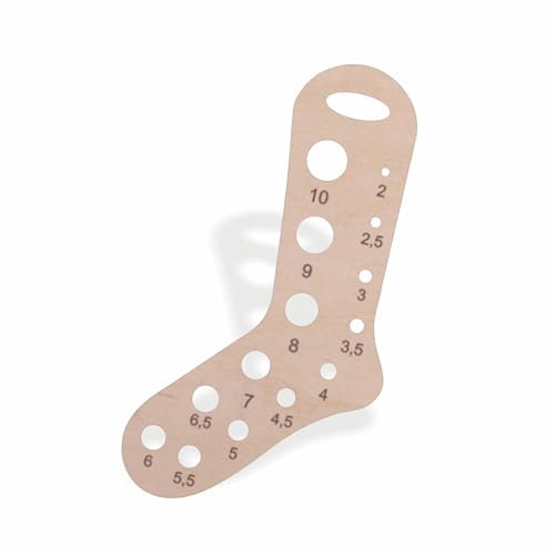 1stck. Knitting Needle Gauge, Stricknadelmaß, Knitting, Strickwerkzeug, Stricknadel-Lineal, Ruler, Stricknadelmaß auf Holz, Kunststoff-Messgerät 2 mm – 10 mm