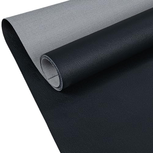 Kunstleder Lederimitat Lederstoff Polsterstoff Nappaprägung Texturiert Meterware Bezugsstoff Anthrazit 100x140cm