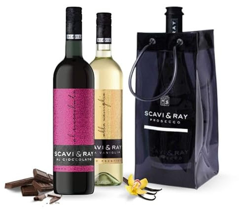SCAVI & RAY Schokonilla Grande Spar-Paket (6x Schokoladenwein Al Cioccolato, 6x Vanillewein Alla Vaniglia, 2x Flaschenkühler)