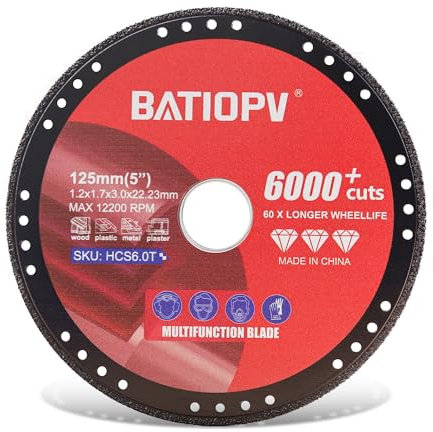 BATIOPV Disque Diamant 125 mm – Disque à Tronçonner Universel pour Métal, Acier, Aluminium, Marbre et Carrelage – Compatible avec Meuleuses Makita et Bosch