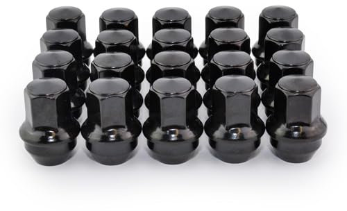 Car Alloy Wheel Nuts Bolt Set of 20, Size 14 mm x 1.5, Tapered Seat, 21mm Hex, Rustproof, Black For Ford Transit Custom Tourneo Original Wheels-DC Components