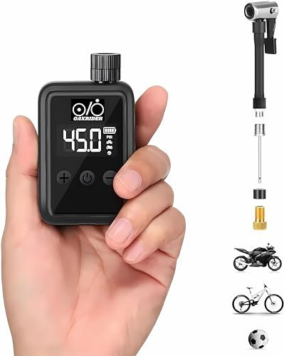 MiniBomba Display de Bicicleta, con Pantalla LCD Digital, 120PSI, Mini Inflador Bicicleta Portatil y Electrica con Bateria, 500 mAh Super Ligera y Ultra Pequeña - Ciclismo Bicicletas MTB y Moto