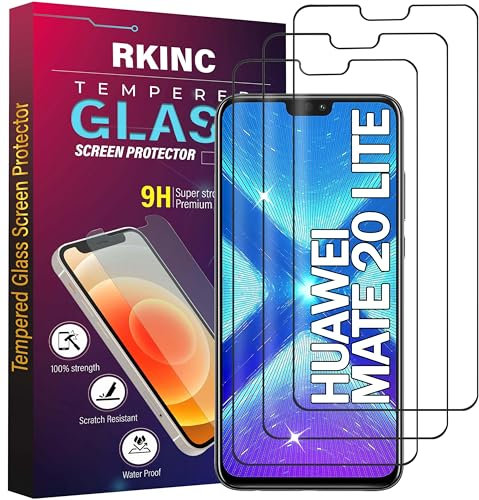 RKINC Protector pantalla [3 Piezas] para Huawei Mate 20 Lite, Honor Play, Cristal templado película de vidrio, 9H 0.33 mm [Anti-rasguño][Anti-rotura][Sin burbujas][Garantía de por vida]