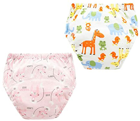 Wiederverwendbare Trainingshosen Für Babys Auslaufsicheres Design 2 Stück Baumwolle Bequem Atmungsaktiv Für Jungen Und Mädchen Zufälliger Stil