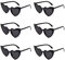 Sprinlot Herz Party Brille Schwarz, 6 Paar Herz Brillen, Heart Shaped Brille, Sonnenbrille Herzform, Lustige Brille für Fasching Foto Requisiten Geburtstags