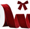 RIBBOOO Wein Red Samt Band 4cm x 10yds, Vintage Samt Bänder für Weihnachten, Kranz Bögen Dekoration Handwerk Geschenkverpackung, Valentinstag Bouquet Verpackung