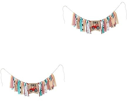 VICASKY 2 Stk Hohe Fahne Auto- Vintage 1. Esszimmerstuhl-banner Hochstuhldekoration Zum 1. Geburtstag Für Auto Flagge Ziehen Geburtstagsbanner Geburtstag Hochstuhl Banner Leinen