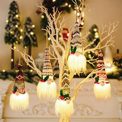 PASLFC 5 Stück Weihnachtswichtel Beleuchtet, Weihnachtswichtel Figuren, Wichtel Figuren Groß, Weihnachtsdeko Wichtel, Weihnachtsdeko Innen,Weihnachtsgeschen