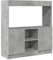 vidaXL Sideboard, grau, Beton, 92 x 33 x 100 cm, aus mehrschichtigem Holz, Bücherregal, Bücherregal mit Türen, modernes Bücherregal