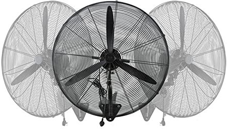 Wall Mounted 120° Oscillating Fan for Household/Commercial Use 21/26/30in Energy Saving Industrial Fans with 3 Speeds and 3 Blades Size 68x70Cm