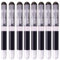 Xuigort 8 Pcs Black Fountain Pens, 0.5 mm Fine Nib Fountain Pen, Black Ink Fountain Pen Set, Smooth Writing Pen for Sketching, Journaling, Calligraphy, Doodling, Office Business Supplies