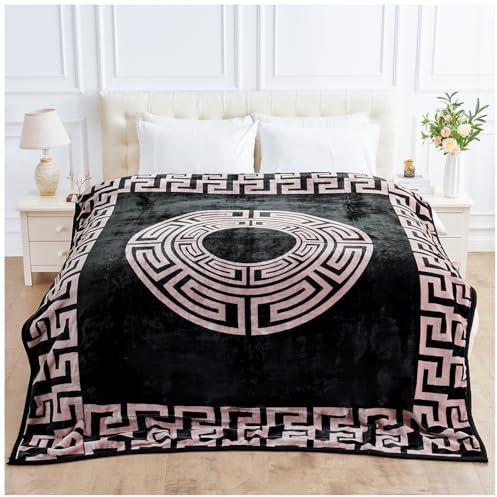GC GAVENO CAVAILIA Luxuriöse, schwere Decke, 5 kg, Sherpa-Fleece, wendbar, Bettüberwurf, griechisch, 2-lagig, tiefer Schlaf, Angstlinderung, Polyester-Gewichtsdecke für Erwachsene (200 x 240 cm)