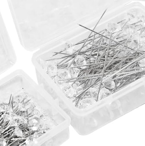 100 spille diamantate trasparenti, spille da hijab, spille da cappello, spille diamantate per fiori, bouquet, decorazioni fai da te, boutonniere