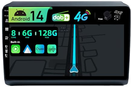 BXLIYER -[Eingebaut 4G DAB]- 6G+128G - Autoradio für FIAT Ducato/Peugeot Boxer/Citroen Jumper (2006-2015)- Android 15 Radio - Carplay/Android Auto - Kamera - QLED 9 Zoll 2 Din - Lenkradsteuerung HDMI
