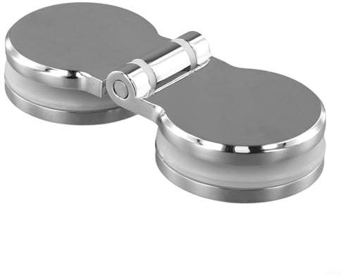 Vootnifig Bisagra para puerta de ducha de vidrio zinc moderna mampara de vidrio para baño, Soporte de pared para espejo de baño, 180 grados Rotación 5-12 mm de grosor (bisagra de doble cara)