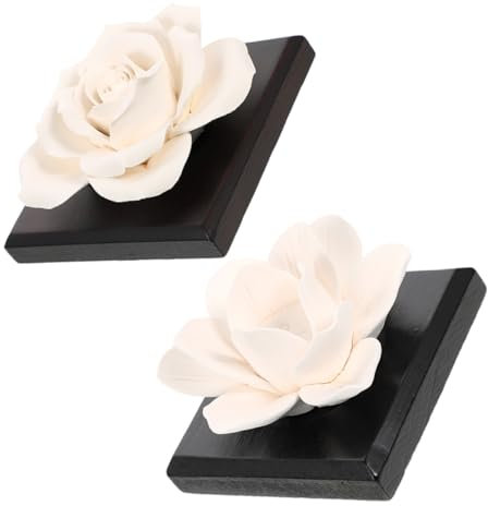 VINTORKY 2stücke Passiver Diffusor Für Ätherische Öle Kleiner Keramikdiffusor Blume Design Geeignet Für Schreibtischdeko Schlafzimmer Und Auto