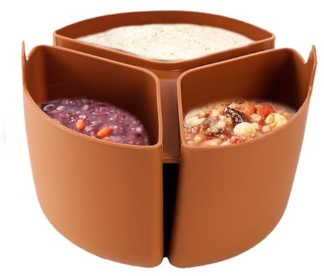 Slow Cooker Teiler - Nicht -Stick -Silikon -Langsamkocher -Liner | Multi-Sektion Slow Cooker-Einsatz, 3-Kompartiment, hitzebeständige Kochzubehör für Kochzubehör, Ernährungsmehl Trennung