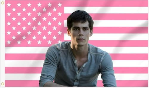 Dylan O'Brien - Bandiera decorativa con 2 occhielli in ottone, per interni ed esterni, con doppia cucitura, decorazione da parete, decorazione per camera da letto, portico e portico