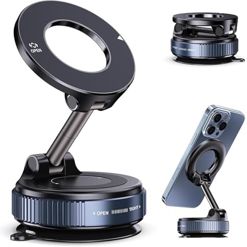 Leeneen 360°Rotating Car Phone Holder Mount,Adjustable Spring Dashboard Cell Phone Holder,Front Rear Adjustable Phone Holders for Your Car for All Smartphones,Compatible with Pop Grip,Sm (black)