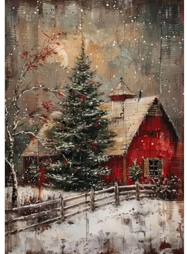 Auremi Diamond Painting Weihnachtsbaum Diamant Painting Bilder Winter Diamond Art Erwachsene Full DIY Diamant Kunst Malerei Stickerei Set Kreuzstich 30x40cm