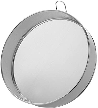 Stainless Steel Round Flour Sieve Strainer with 80 Mesh Sieve, Professional Fine Mesh Strainer with Hanging Ring, for Baking Straining Powdering (Color:Silver)