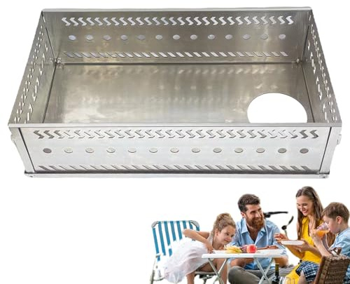Sauna Stone Holder – 46x27x1cm Firewod Rock Basket, Stainless Steel Stove, Portable Foldable Sauna, Outdoor Wood Charcoal Firebox | Heavy Duty Basket for Heater Stove Fireplace Accessories
