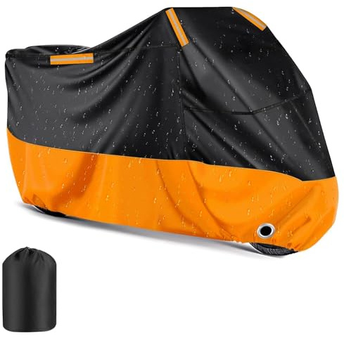 AOOSA utomhus vattentätt motorcykelskydd, 295 x 110 x 140 cm | 210D regn UV-damm inomhus tunga motorcykelskydd, vindtätt dammtätt motorcykelskydd med låshål och förvaringsväska